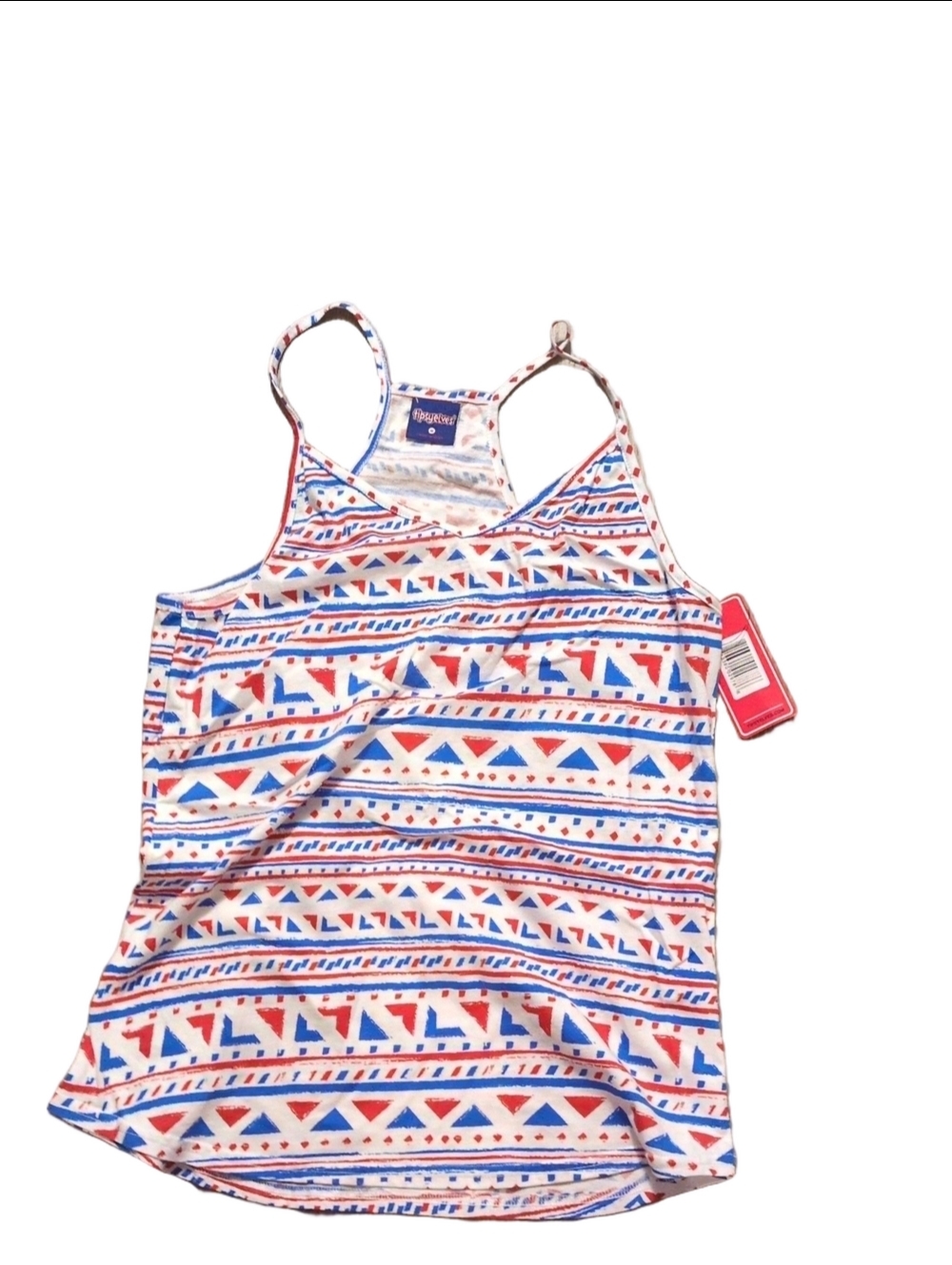 Tipsy Elves Patriotic Aztec/Geometric Print Racerback Tank Top Size Medium